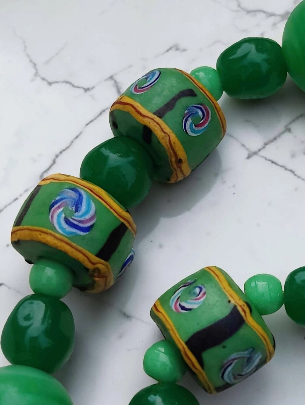 Antique African Trade Beads And  Art Glass Necklace - Picture 2 of 8
